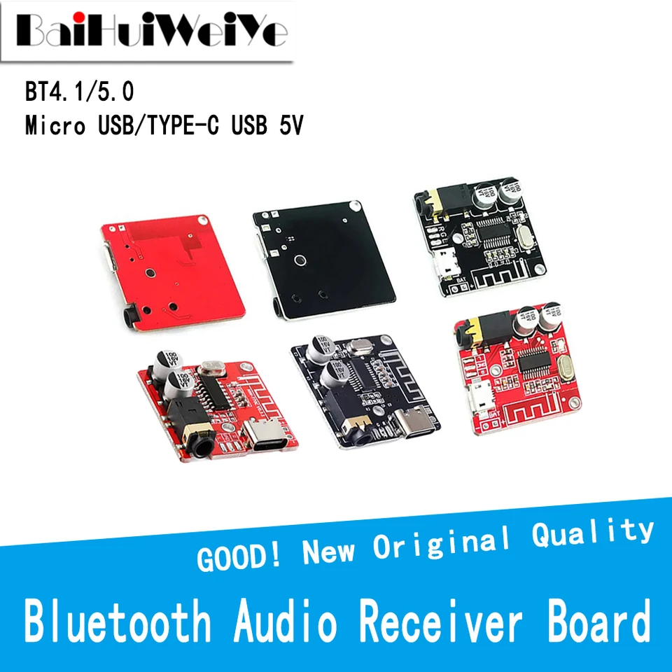 Bluetooth Audio prijímač doska BT4.1 BT5.0 MP3 bezdrôtové dekodérske doska Wireless Stereo Music Modul 3.7-5V Micro USB DIY