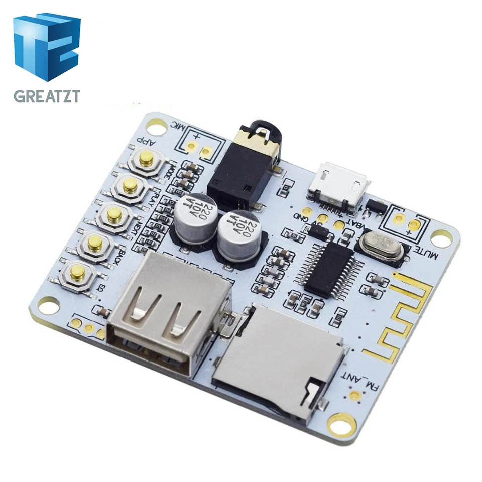Bluetooth Audio prijímač doska s USB TF Slot Slot Decoding Playback Výstup predzosilňovača A7-004 5V 2.1 Wireless Stereo Music modul