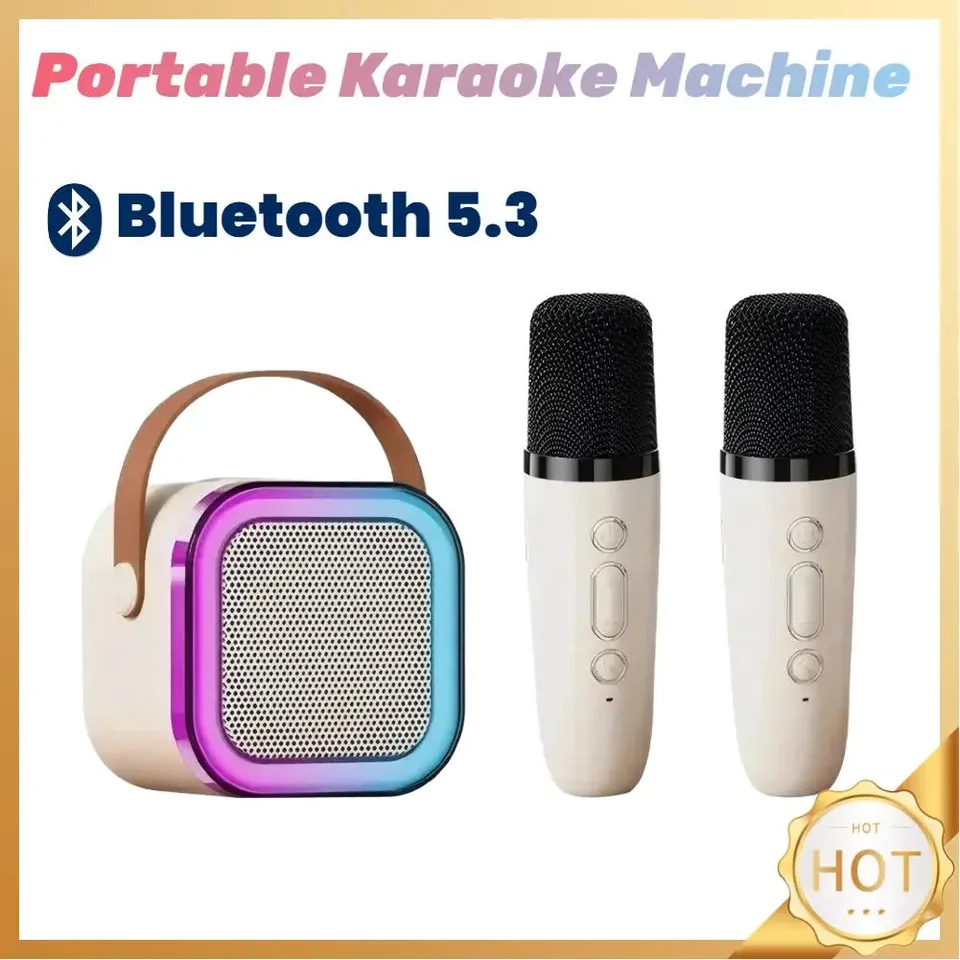 Bluetooth kompatibilný 5.3 RGB reproduktor s viacerými farbami s bezdrôtovým mikrofónom s malými reproduktormi Nastaviteľné LED svetlá darčeky pre deti dospelých