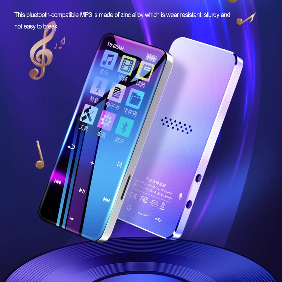 Bluetooth kompatibilný MP3 mp3 mp4 zink zincy prehrávač hudba internát čierny 16 GB