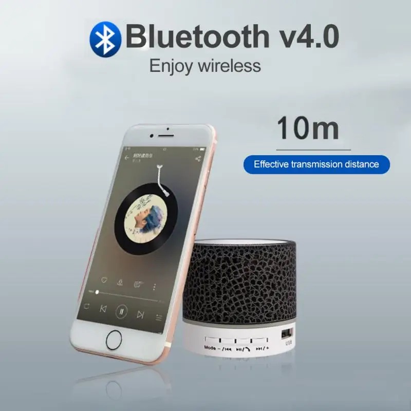 Bluetooth mini reproduktor bezdrôtový reproduktor farebný LED TF karta USB Subwoofer Prenosný MP3 hudobný zvukový stĺpec pre PC telefón