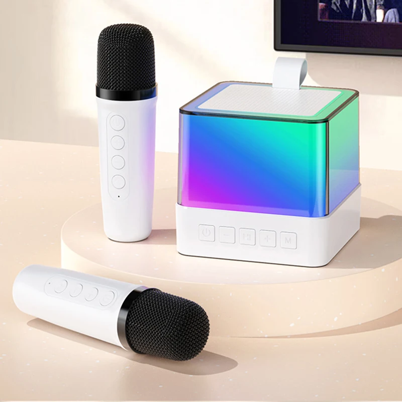 Bluetooth reproduktor 2ks bezdrôtový mikrofón domov New Mic Karaoke Machine Hudobný prehrávač pre dospelých Kid RGB Mini KTV Travel reproduktor