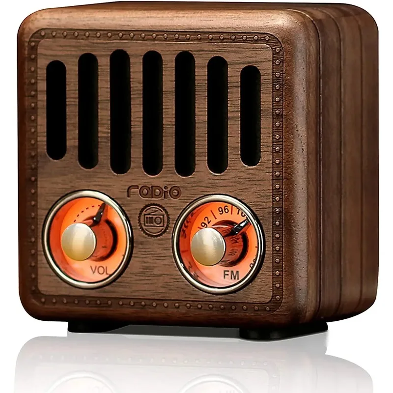 Bluetooth reproduktor Solid Wood Prenosné mini retro FM rádio staromódny klasický štýl