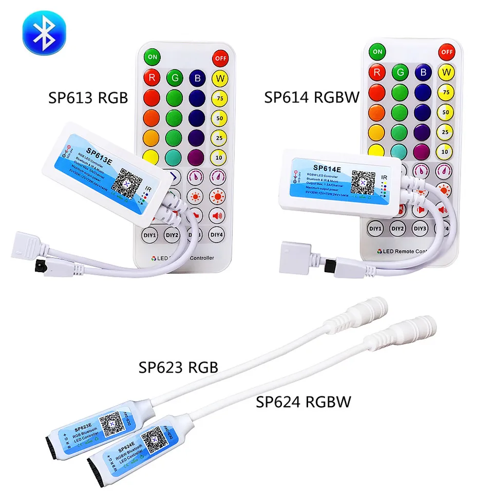 Bluetooth RGB RGBW Ovládač DC 5-24V MINI 38 Kláves IR vzdialená hudba MIC TIMING