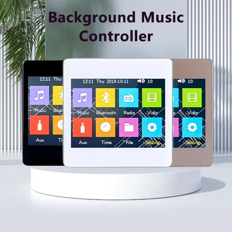 Bluetooth Wall Zosilňovač inteligentný domáci zvuk Mini dotyk obrazovky 4*25W stereofónny zvukový hudobný panel PA System Systém Loudspeaker stropný reproduktor