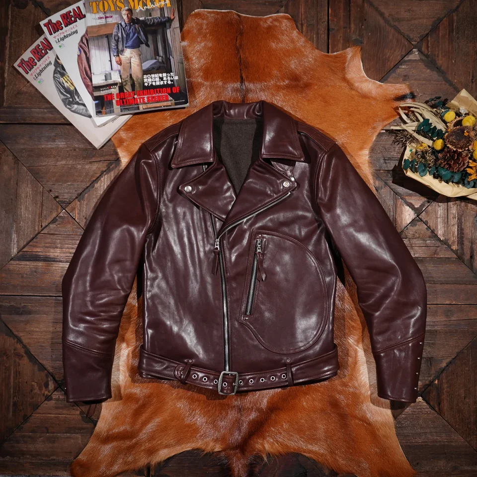 Blunt Razor Classic Replica Labare Cowhide Biker Slash Last Leather Bunda Pánska krátka bunda American Vintage Leather