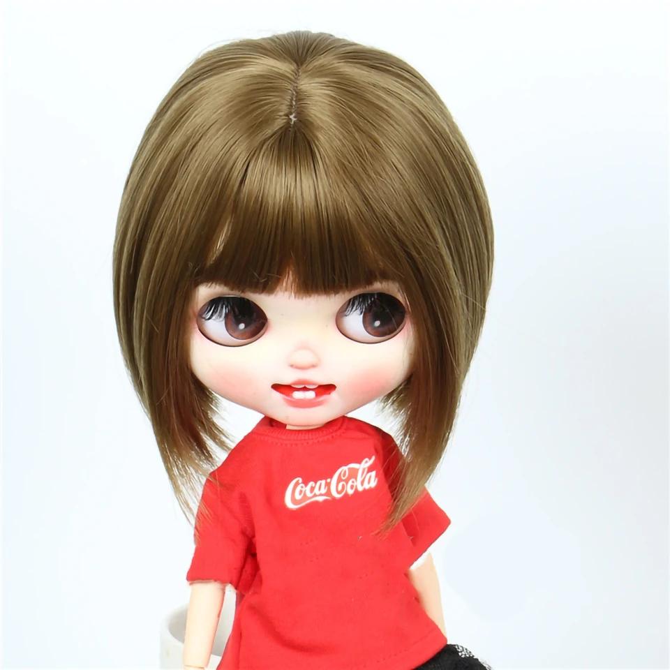 Blyth Doll Short Hair Bangs Parochňu obvod hlavy 25-27,5 cm bjd Doll Krátky rovný vlasový módny módny obliekanie doplnkov