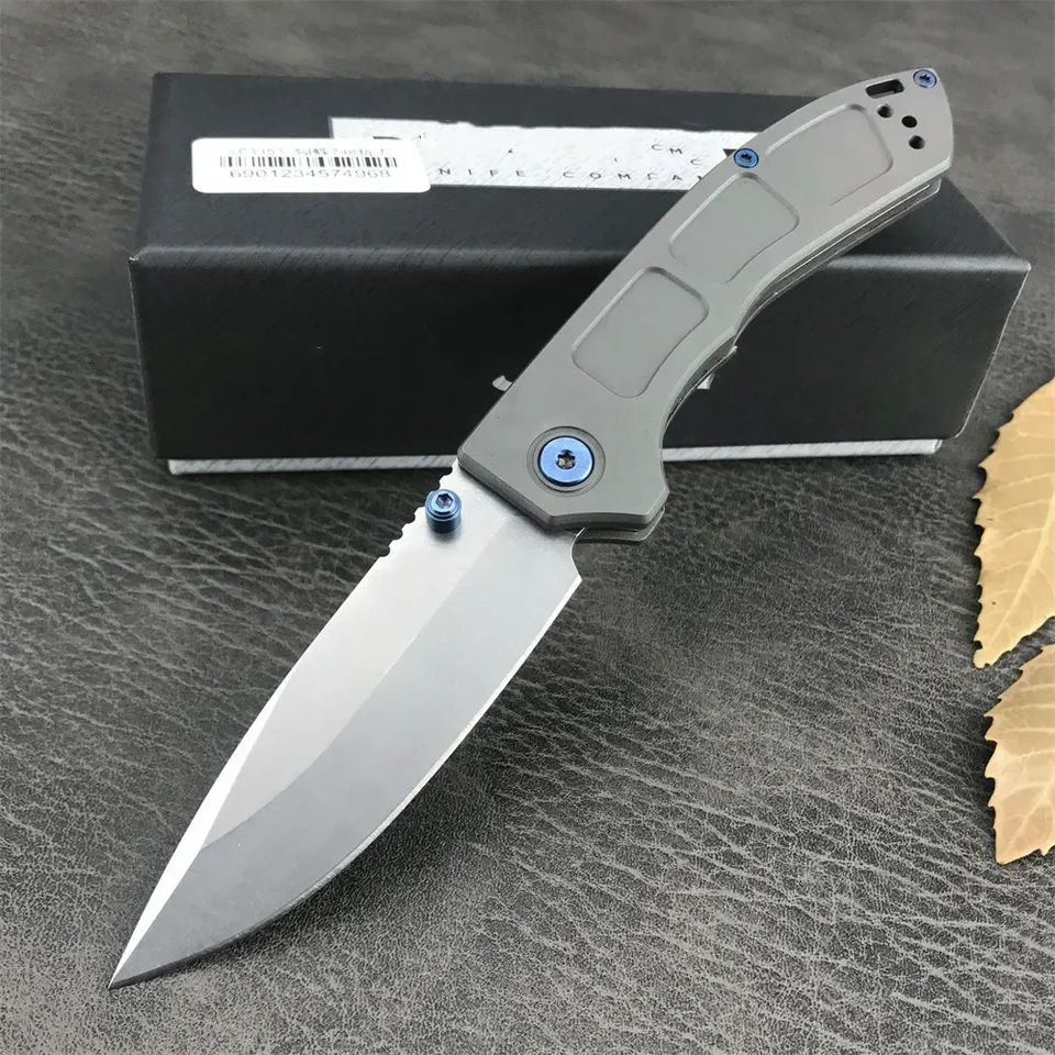 BM 748 D2 Blade Hliníková zliatina Outdoor Camping Rescue Tactical Self-Defense EDC vrecko na skladací nôž Šedý Titanium Ruck Rucking Tool