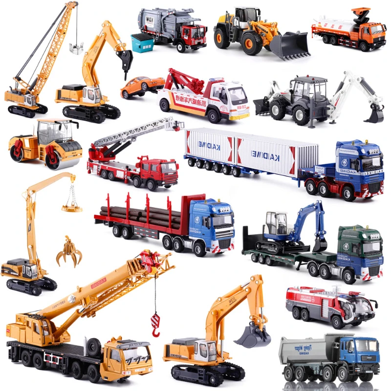 BM Kaidiwei Construction Vozidlo Excavator zliatina zliatiny Model hasičského vozidla Crane Dump Truck Detská hračka