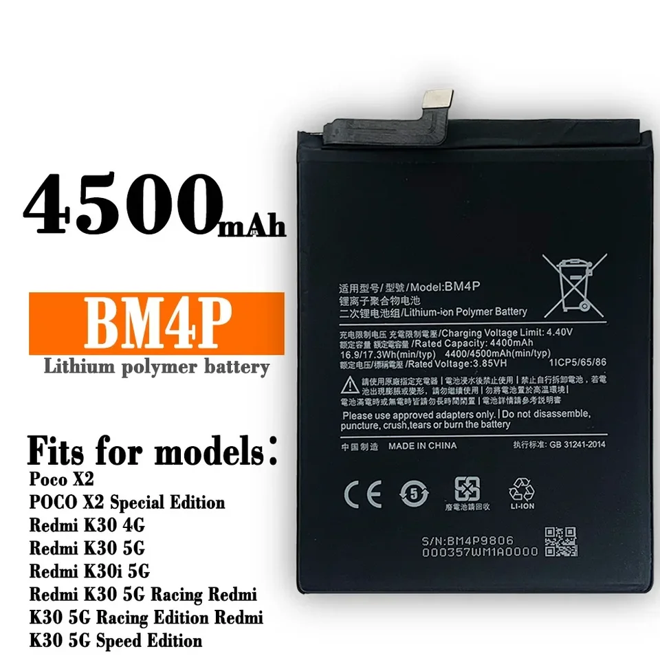 BM4P Telefón batéria pre Xiaomi Redmi K30 4G 5G POCO X2 batérie bateria Vysoko kvalitná nová batéria