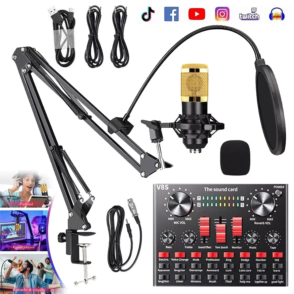 BM800 kondenzátor mikrofón podcast hudobné mixérové ​​vybavenie Home Studio Nahrávka