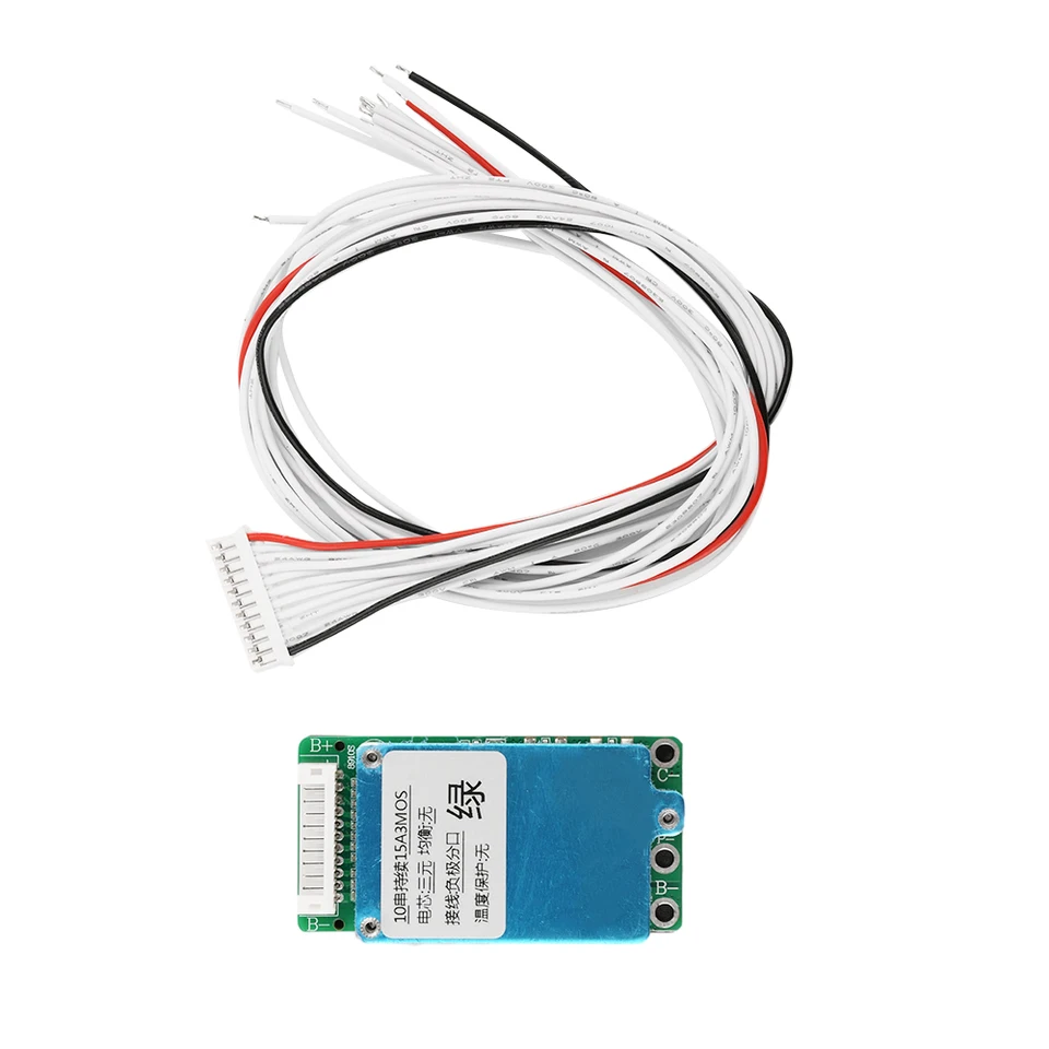 BMS 10S 36V 15A Common/Split Port Li-Ion lipolymer 18650 Litium Battery Board Short Ochrana proti obvodu