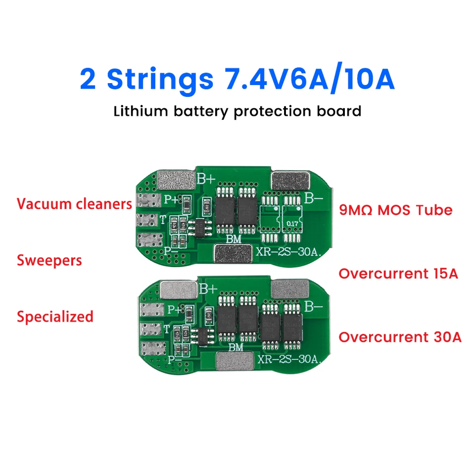 BMS 2S 18650 7,4V 8,4 V LI-ION lítium nabíjanie nabíjacej dosky PCB 2S 5A 6A 10A Chráňte obvodové dosky Modul