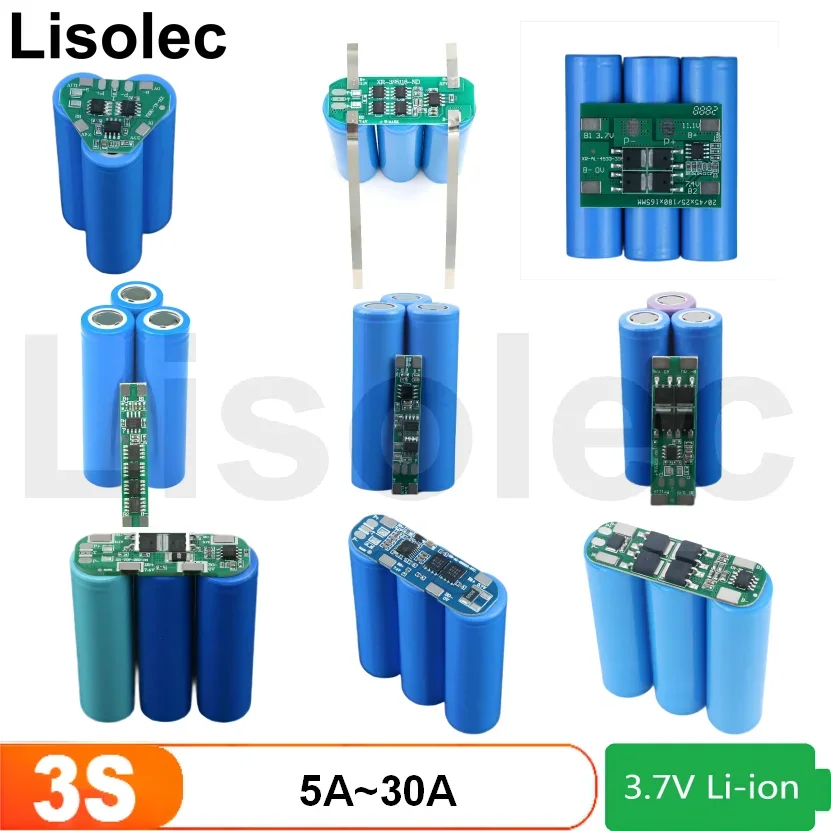 BMS 3S 12V 5A 10A 20A 30A Nabíjacia doska 18650 LiPo Litium Battery Ochrana Circuit Plates Modul pre vŕtací motor