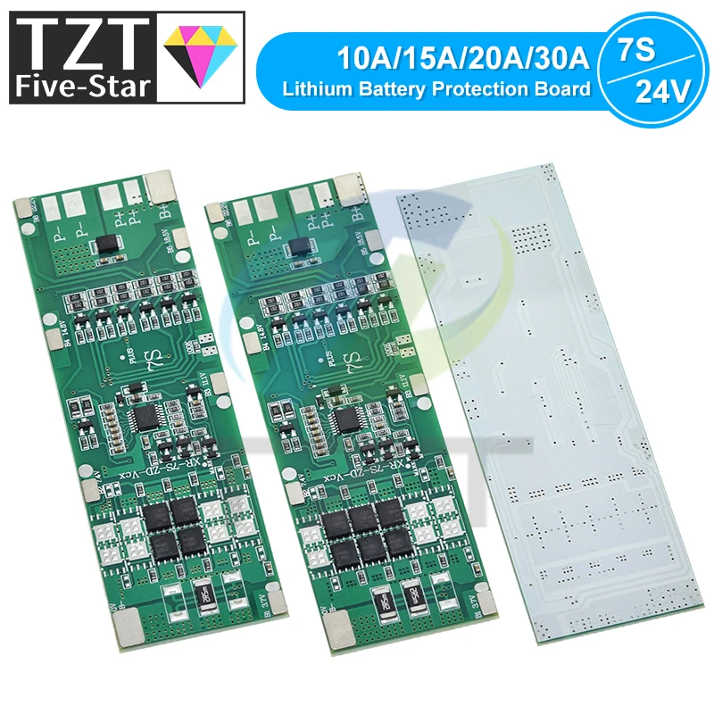 BMS 7S 24V 10a 15a 20a 30a Li-Ion 18650 Board nabíjanie batérie s funkciou vyváženia skratu / ochrana teploty