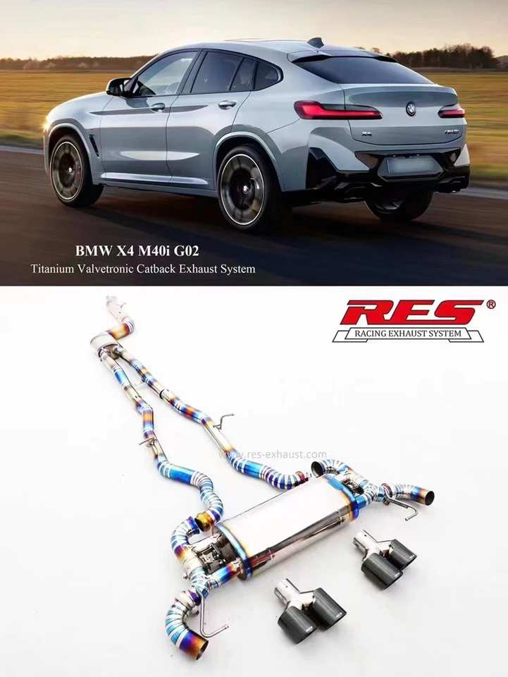 BMW X4 M40I G02 3,0T Titánový zliatlivý systém Výfukový systém Výfukový výfukový potrubie Zvýšenie potrubia