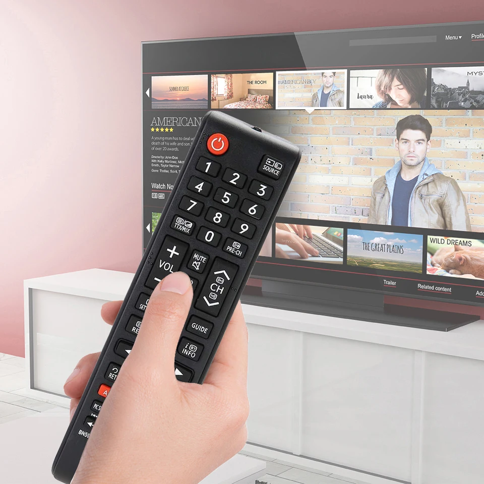 BN59-01268D diaľkový ovládač Pohodlné rukoväte Televízne diaľkové ovládanie batérie napájané pre Samsung TV UE40MU6120 UE40MU6122
