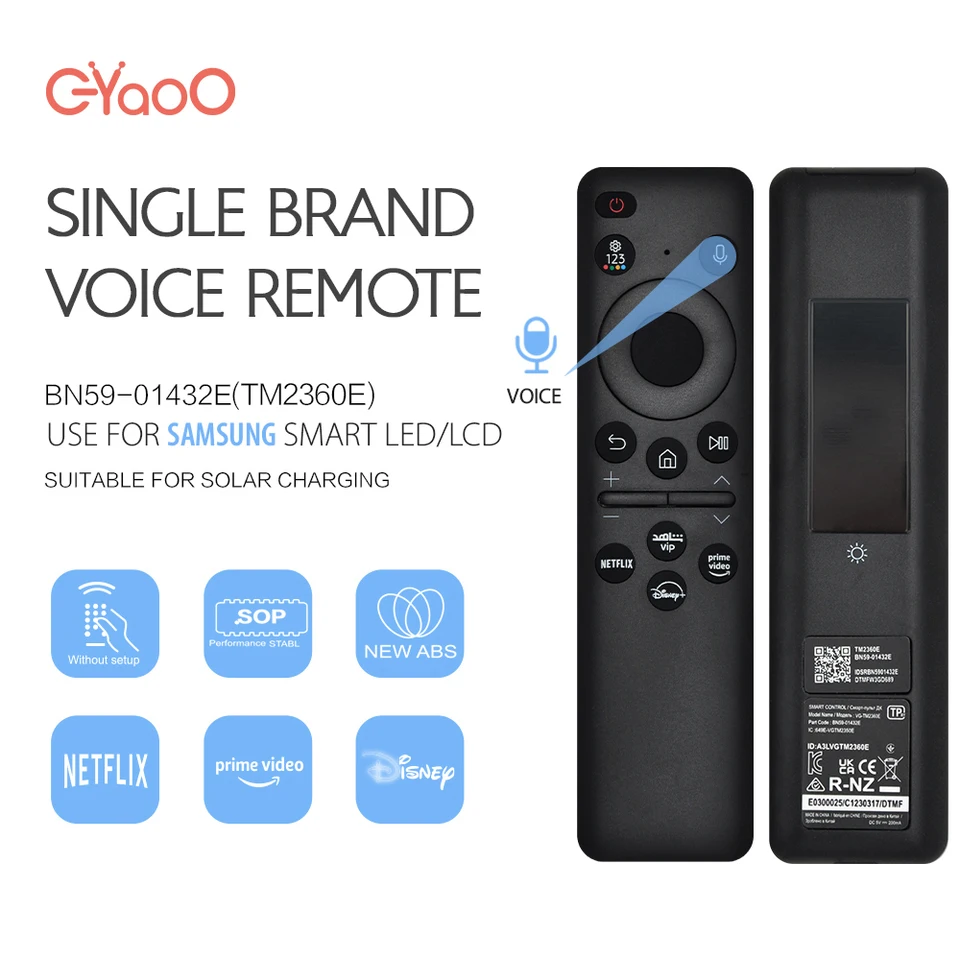BN59-01432E Výmena solárneho diaľkového ovládača pre Samsung Smart TV kompatibilná s NEO QLED 8K 4K Series