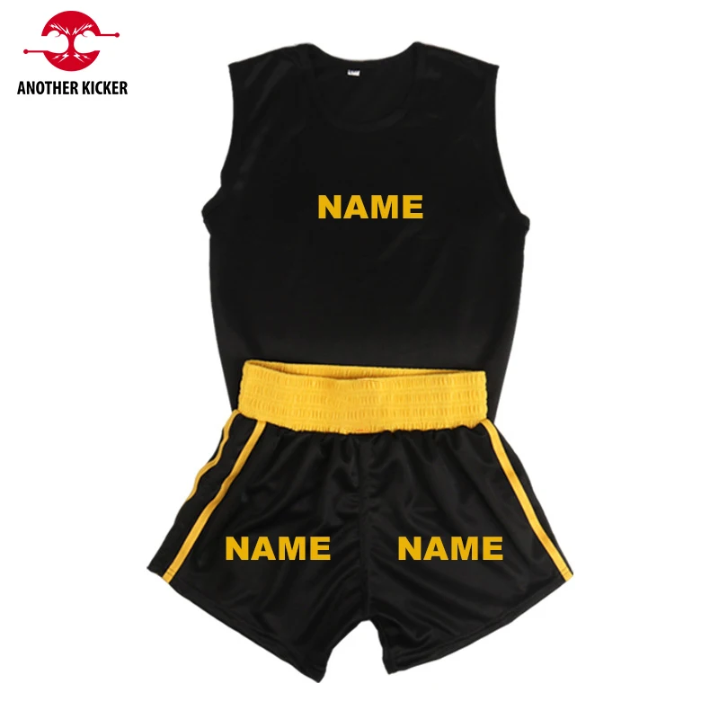 Bo a Singlet Set Custom Muay Thai Shorts Men ženy deti Detské bojové umenie Mma T Kickbo Pants Personalizované