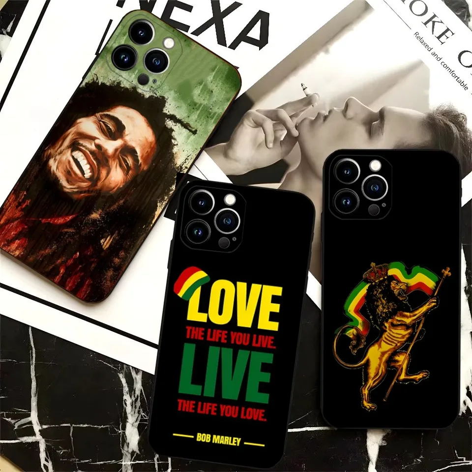 Bob Marley Rasta Lion Telefón pre iPhone 16,15,14,13,12, Pro, max, 11,7,8, plus, xr, xs max