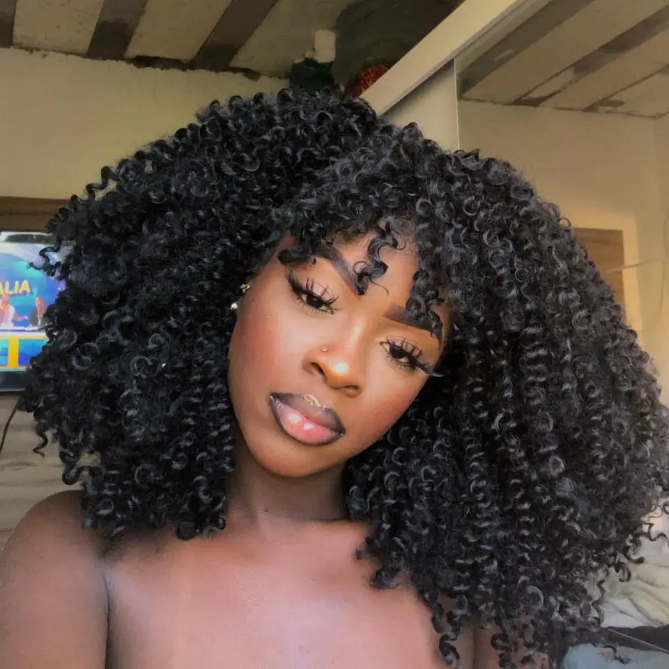 Bob Wigs Afro Kinky Curly Short Full Machine vyrobený parochň