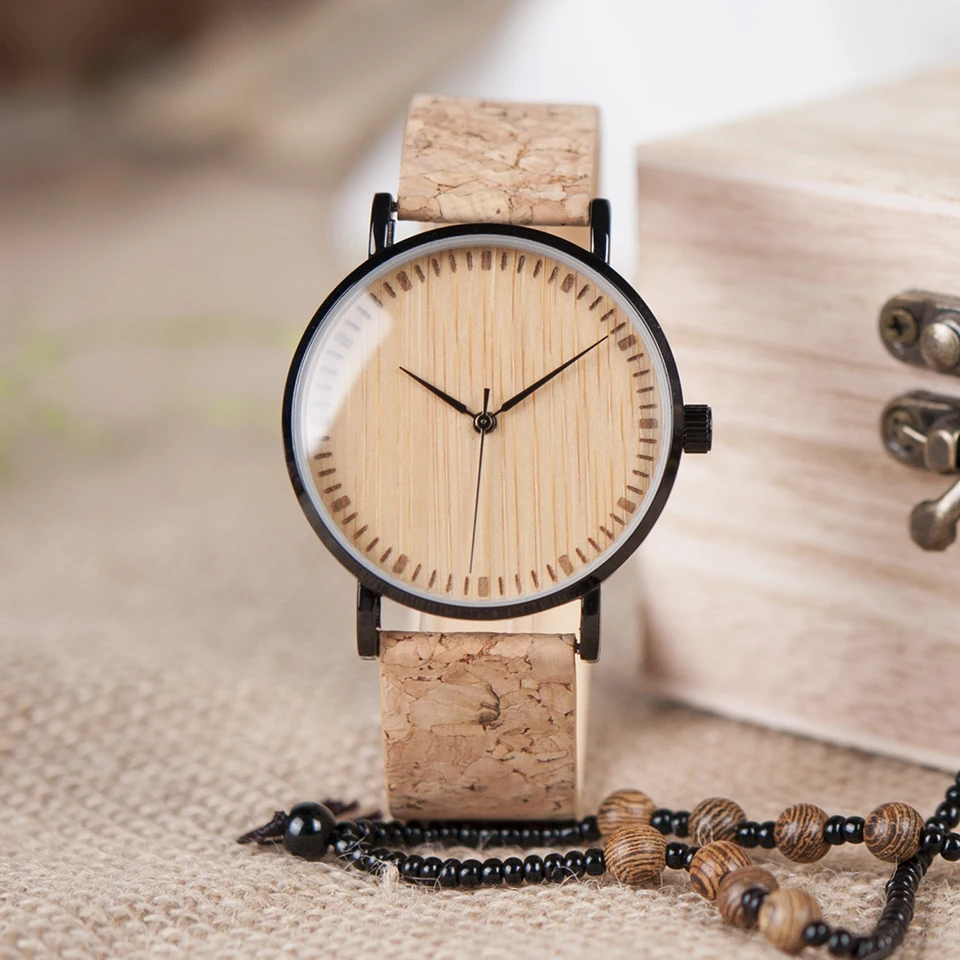 Bobo Bird Wood Watch Men bambus relogio maskulino náramkové hodinky s koženou kapelou silikónový remienok skvelý darček