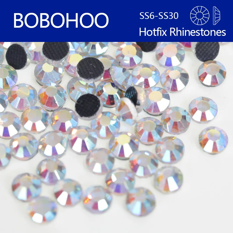 Bobohoo SS6-SS30 DMC Crystals Hot Fix Remanestones Glass Strass Hotfix železo na kamienka