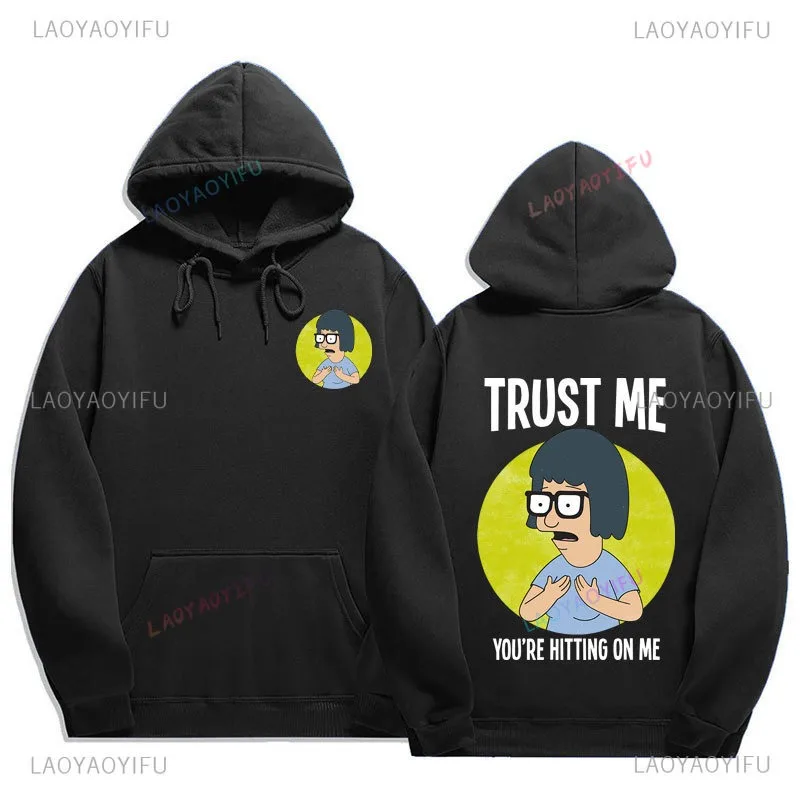 Bob's Burgers Trust Me Hoodies Funny Cartoon Bob's Burgers Sweatshirt Merch Tina Belcher Graphic Drop Ramen Hoodie