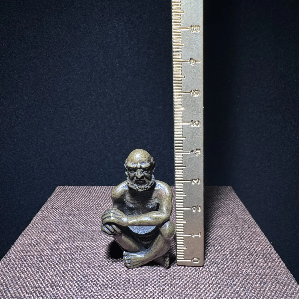 Bodhidharma Budhistická bronzová bronzová socha 4.2 cm