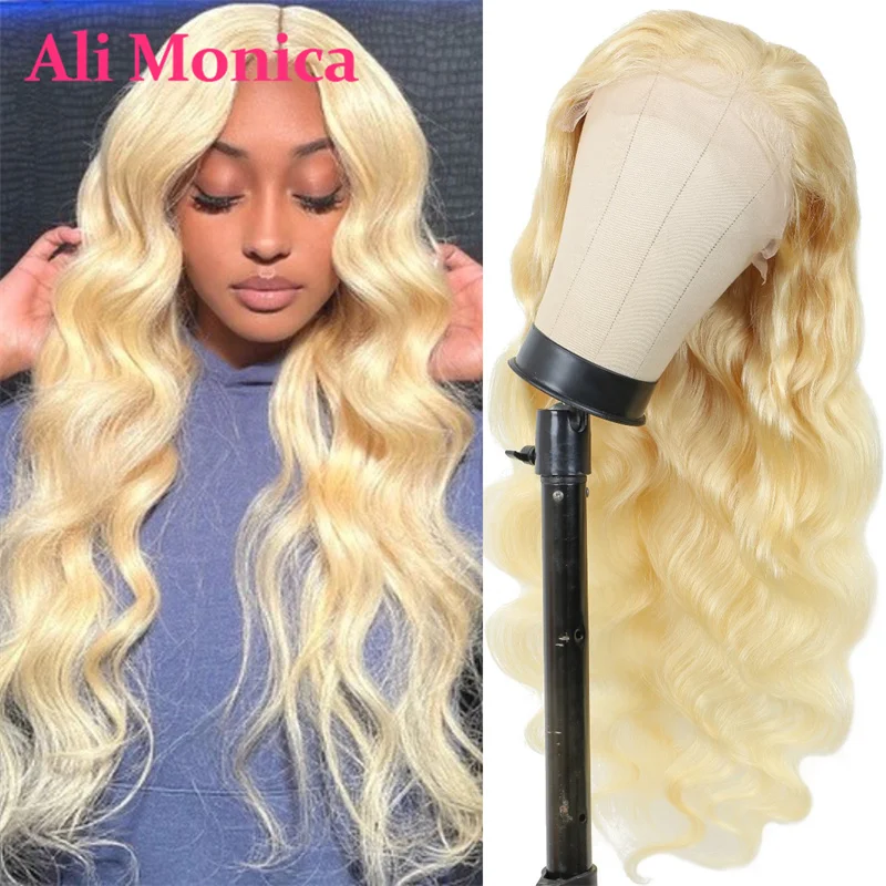 Bodová vlna Honey Blonde 4x4 čipka Uzavretie Parochňa ľudské vlasy dlhé 13x1 t časti čipky parochne pre ženy Remy brazílske 613 čipky lacné