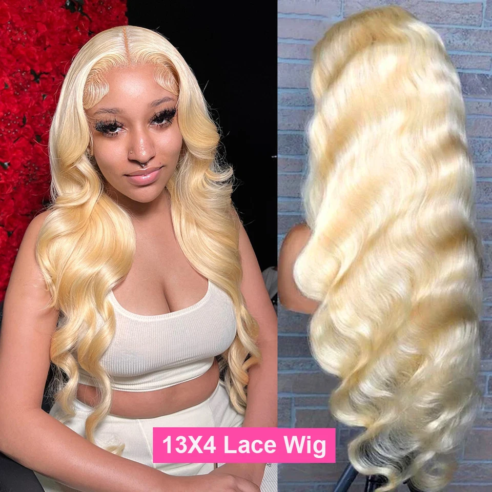 Body Wave 613 Blonde 100% ľudské vlasy parochne 13x6 HD LACE Frontal WIG Indian Honey Blonde 13x4 Lace predné ľudské vlasové parochne pre ženy