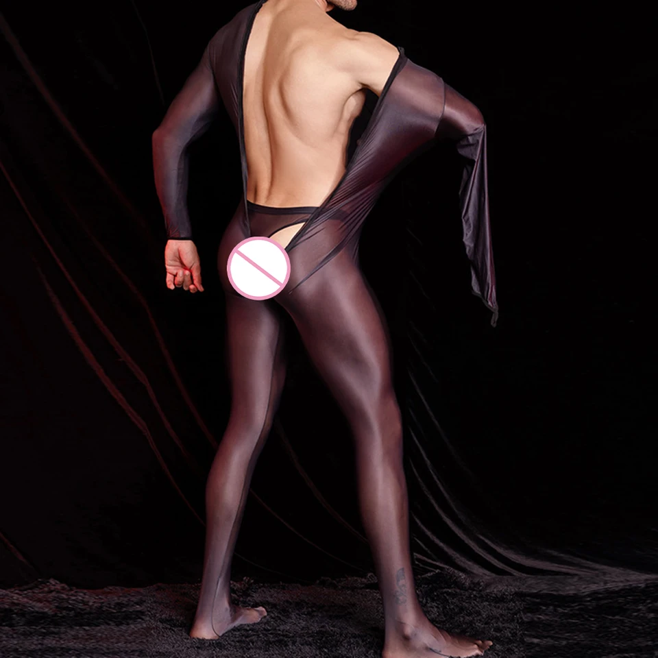 BodySuit for Gym for Workout Men Men BodyStocking Body Kycksuit úplne nový rozkrokless dizajn zadarmo veľkosť lesklý povrch