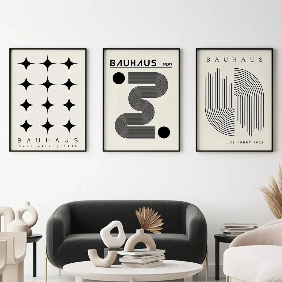 Boho abstrakt bauhaus line geometria Nordic plagáty umenia