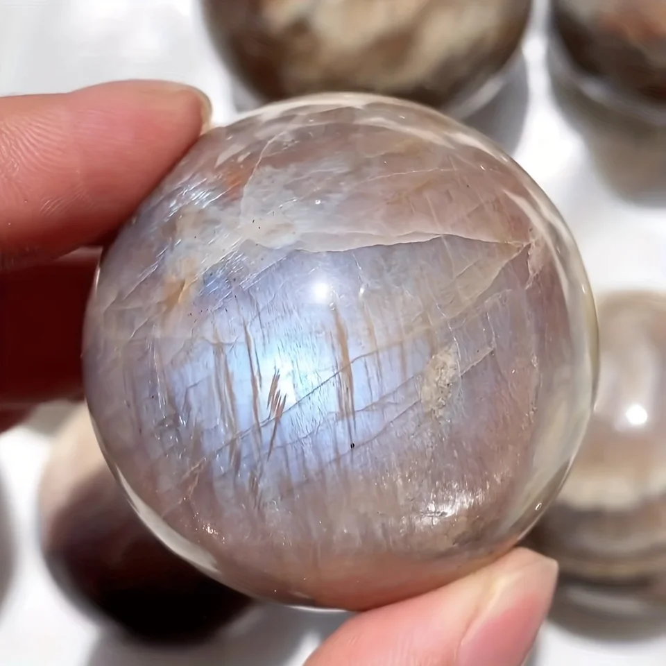 Boho štýl Natural Blue Moonstone Ball, Crystal Ball Flash Crystal, Domáce dekorácie, Crystal Heal, Liečivé kryštály, duchovné