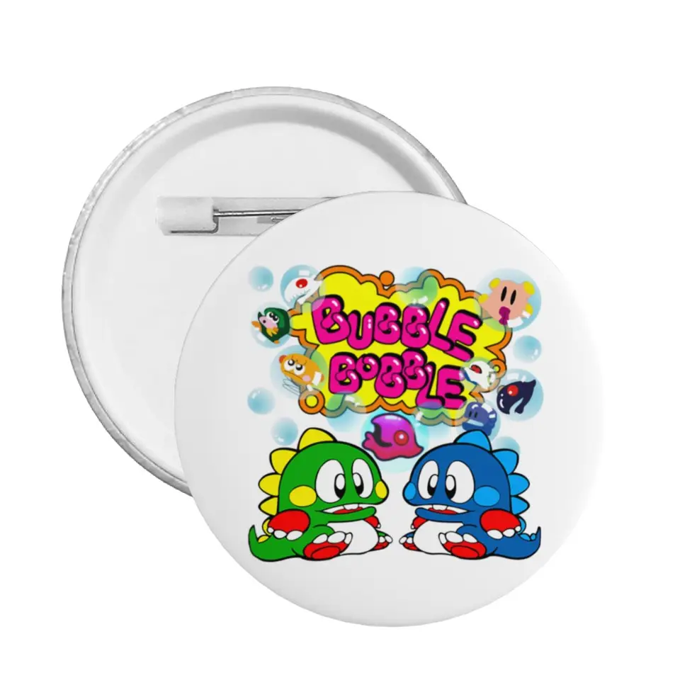 Bojové hry Bubbles Bobble Soft Soft Button Pin Custom Funny Pinback odznak Brošová priateľka Gift
