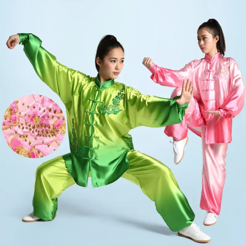 Bojové uniforma Tai Chi oblečenie kung fu šaty wushu oblečenie Ženy a muži unisex výšivky gradient kun majster 2023 nový