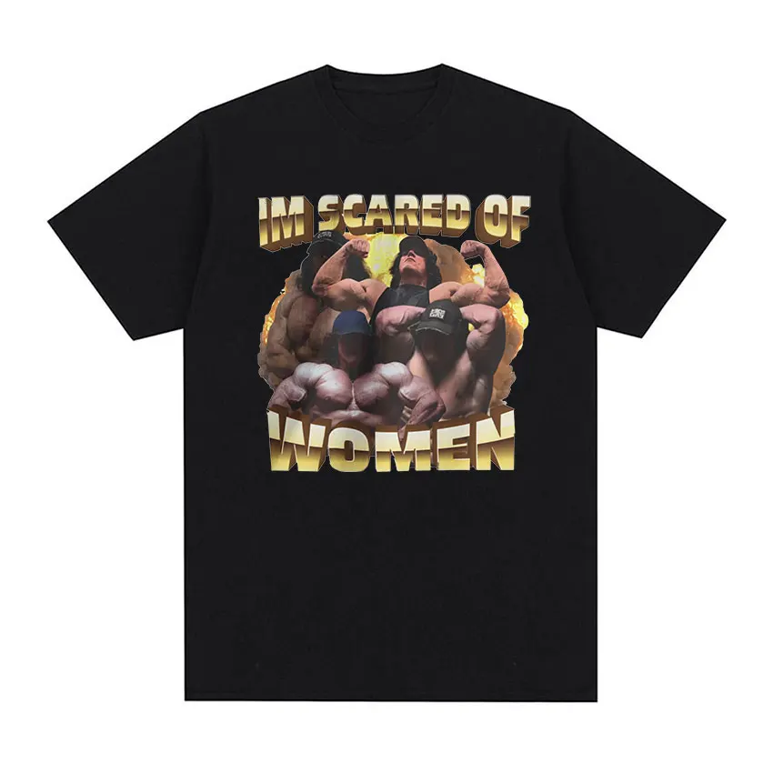 Bojím sa žien Sam Sulek Funny Gym Meme Tee tričko Pánske retro vysoko kvalitné módne nadmerné bavlnené tričká Unisex Clothing