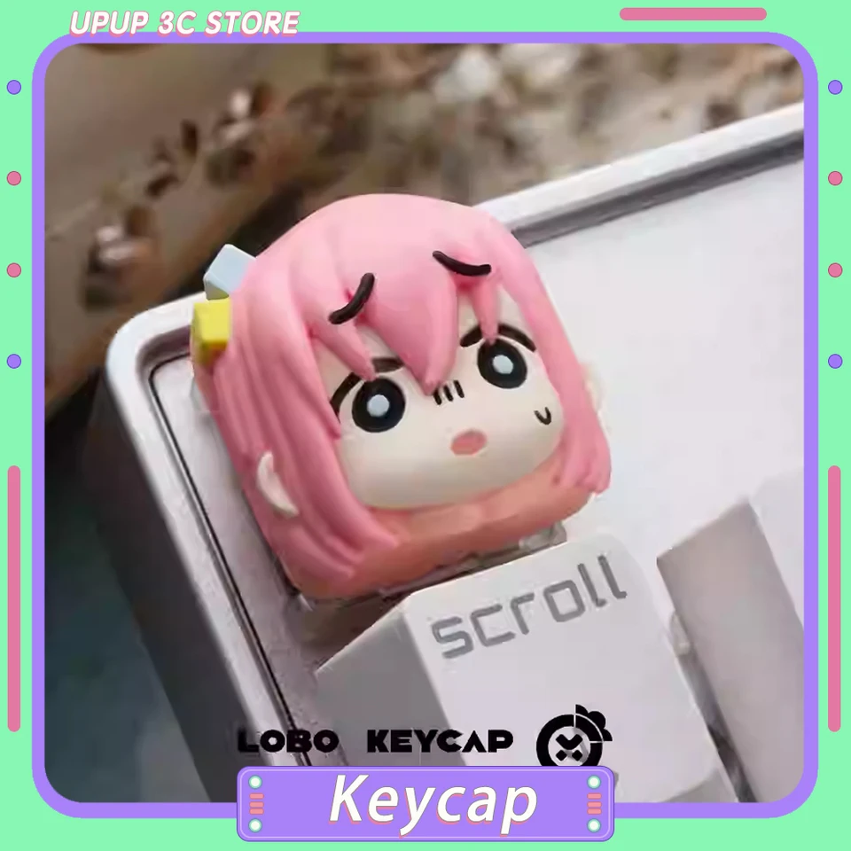 Bokchi The Rock Anime Mechanical Keyboard Keycaps Originálny kľúče čiapka živica umenia vlastná karikatúra Cytle Keycap pre PC Gamer Accessories