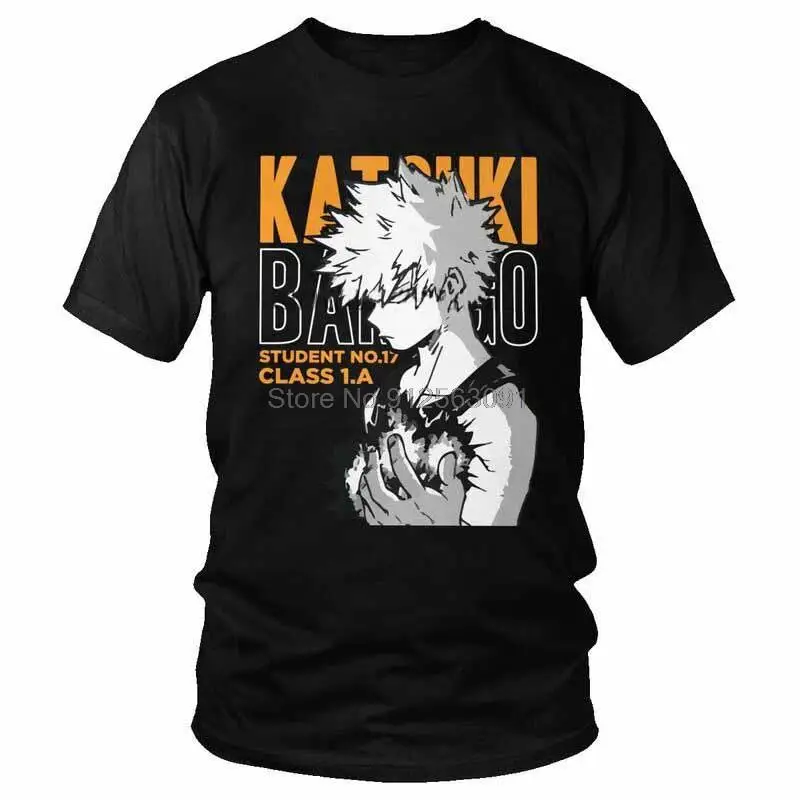 Boku no hrdinský akademickú tričko Pánske bavlnené tričko novinky Tshirt s krátkym rukávom Katsuki Bakugo Top Top