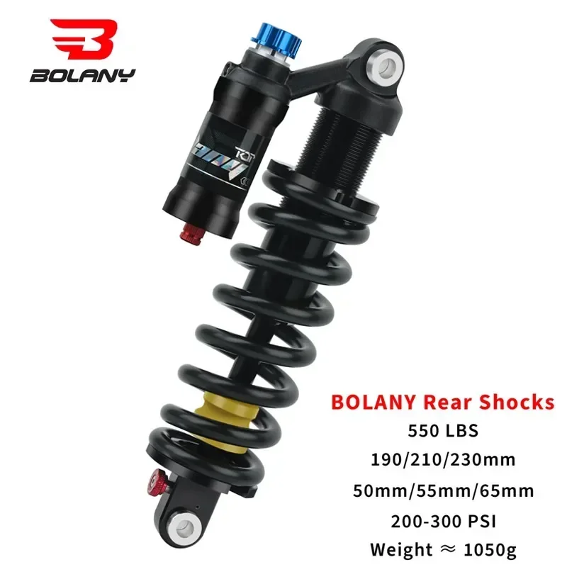 Bolany 550 libry horských bicyklov zadného absorbéru na pružinu nastaviteľné 190/210/230 mm cyklistický cyklistický bicykel
