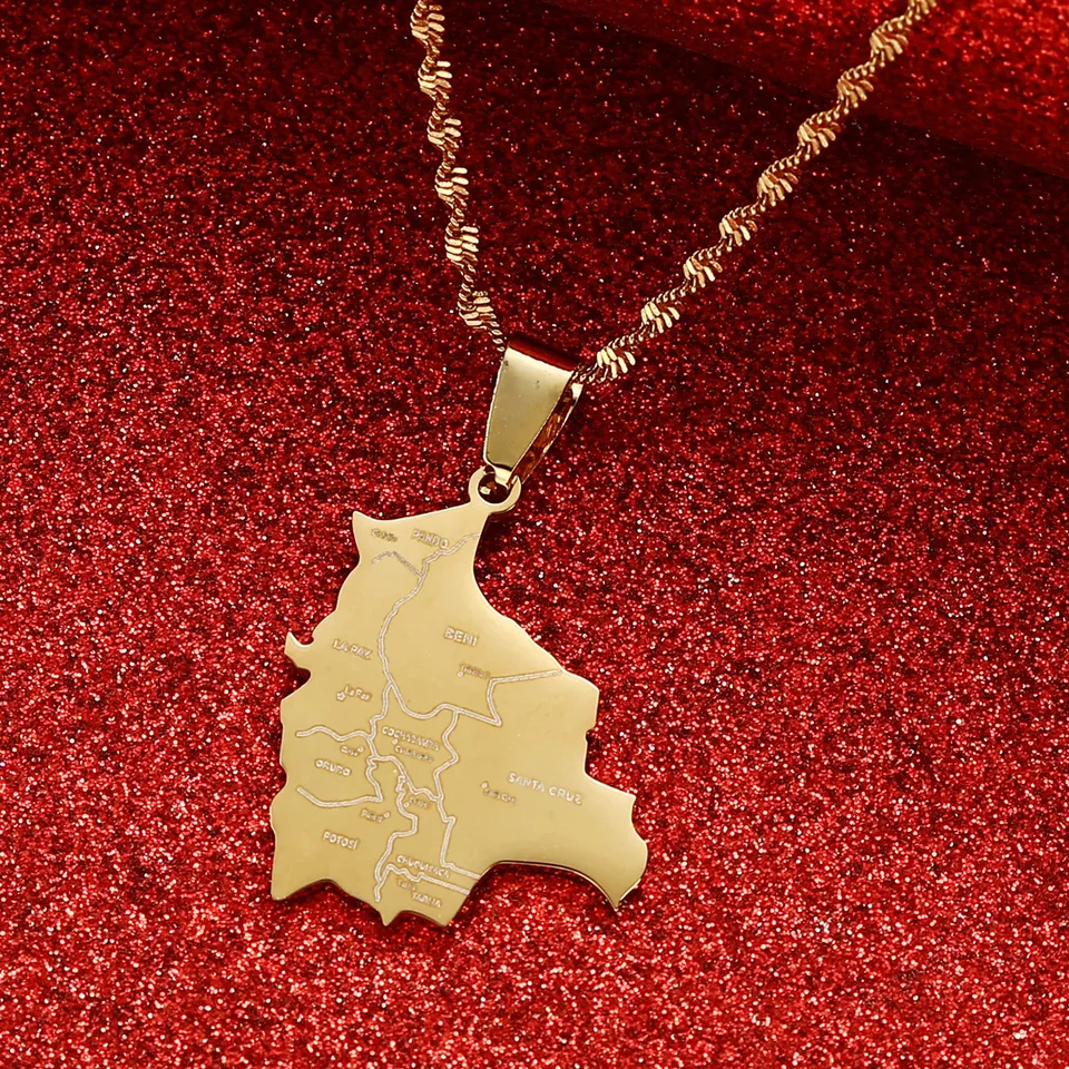 Bolívia mapa vidiecke mestá Názov prívesok náhrdelníky pre ženy Bolívijských šperkov