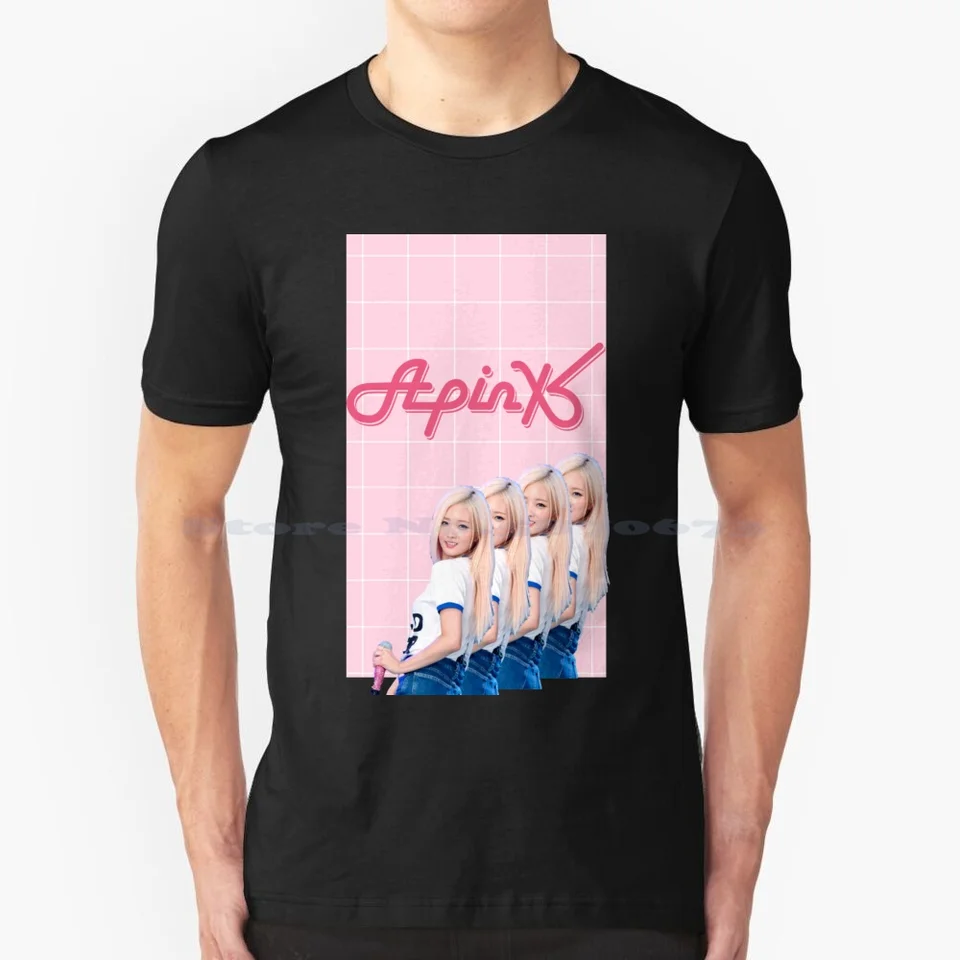 Bomi ružová tričko 100% bavlnené tričko Apink a ružový bomi yoon bomi naeun chorong eunji namjoo hayoung ružový panda a kocka dievča
