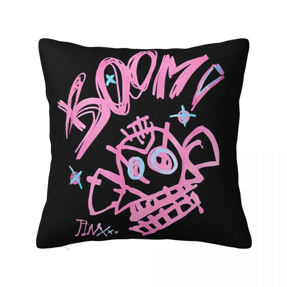 Boom Jinx Arcane Square vankúš ligový bojový zápas legendy Cushion Cover Cover Polyester Dekoratívny vankúš pre auto 45*45 cm