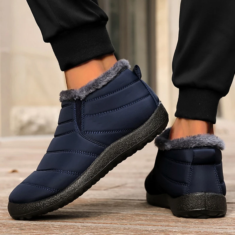 Boots Men Sneh Warm Platforma Zimné topánky pre mužov Outdoor Man Shoes Unisex Witerproof členkové topánky obuv obuvi pracovné topánky Muž