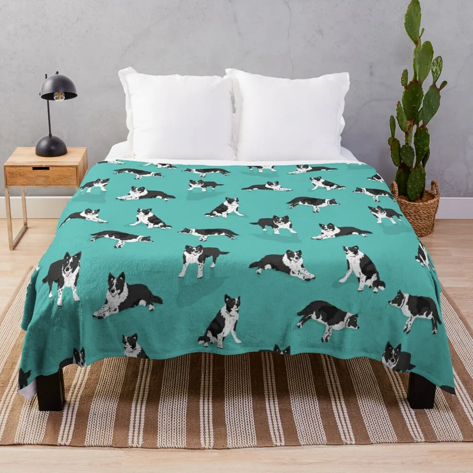 Border Collie Pattern Hrot prikrývky na prikrývky pre prikrývku polárne posteľ pokrýva valentínske darčekové nápady prikrývky