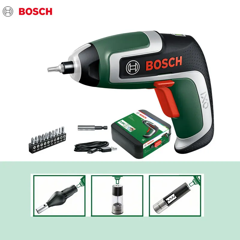 Bosch Ixo7 bezdrôtový elektrický skrutkovač USB nabíjateľný mini elektrický vŕtací skrutkovač prenosný kompaktný napájací náradie