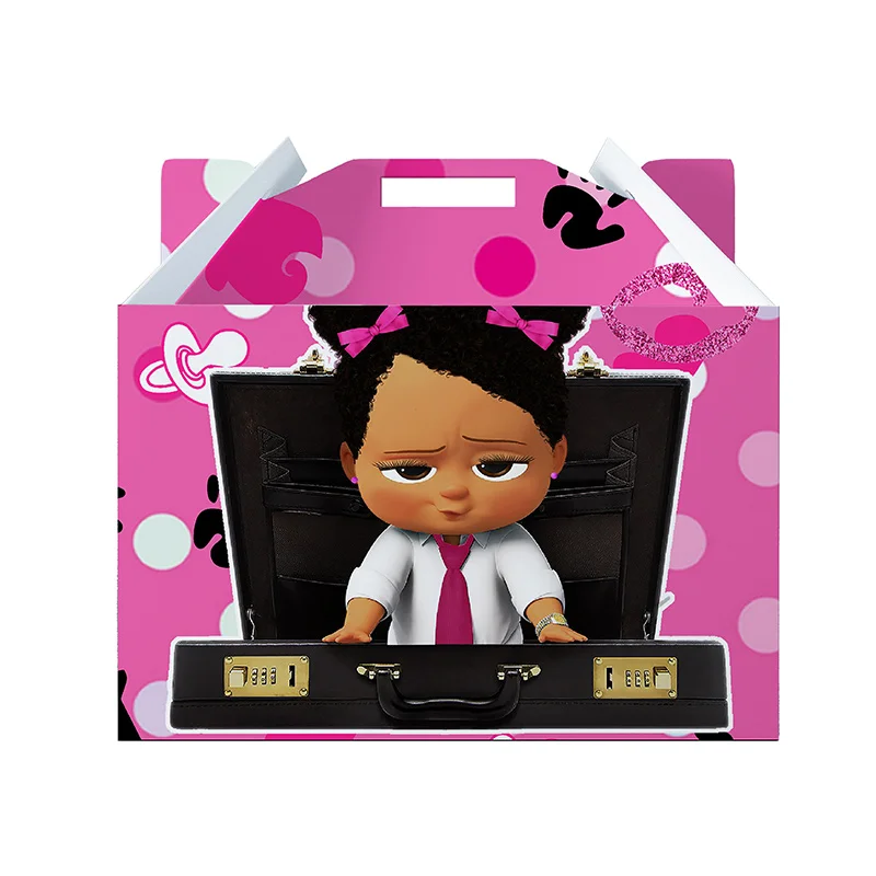 Boss Baby Gift Box Pink Cartoon Hard Paper Box Prázdniny malé darčekové balenie okno Candy Box Dodávka K?