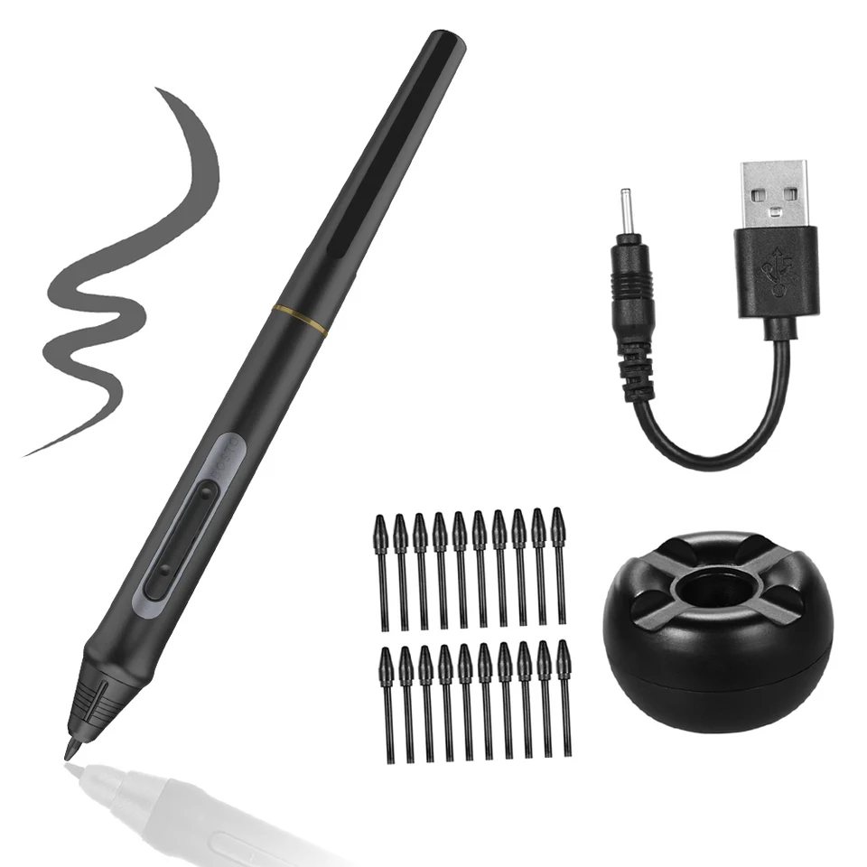Bosto Nabíjateľné digitálne pero digitálne pero 8192 Tlakové pero pero pre Bosto 13HD/16HD/16HDK/16HDT/22UX