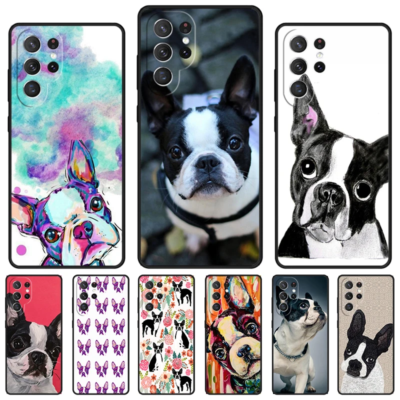 Boston Terrier Dog Telefón puzdro pre Samsung Galaxy S24 S23 S22 Ultra Note 10 20 Plus S8 S9 S10 S20 S21 Fe Cover