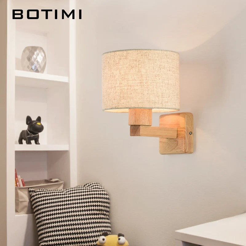 BOTIMI TRAKÁ LAMPSHADE LED LED LED LAMP pre obývaciu izbu Hotel lôžko Drevená stena Svätosť E27 Oblečenie postele Čítanie domáceho osvetlenia